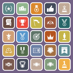 Victory flat icons on purple background