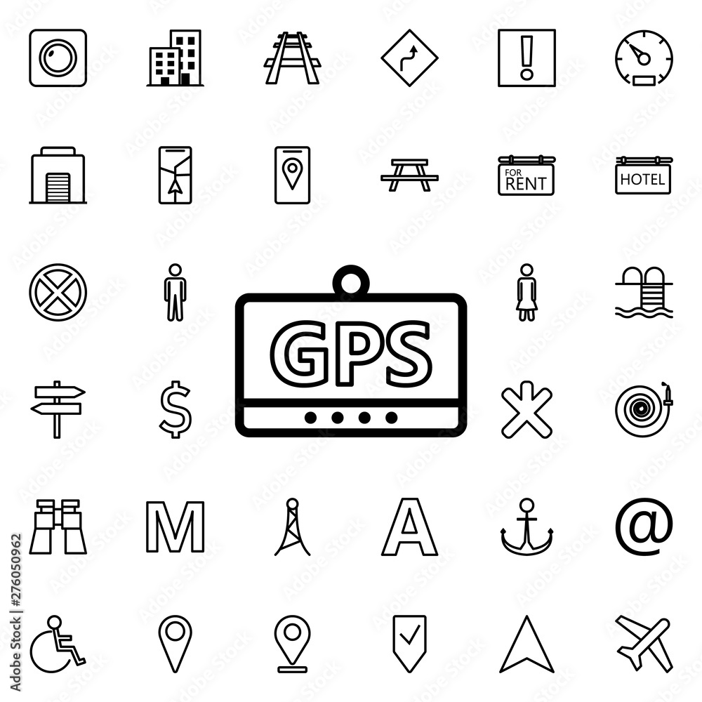 Aufkleber gps navigator icon. universal set of navigation for website design and development, app development