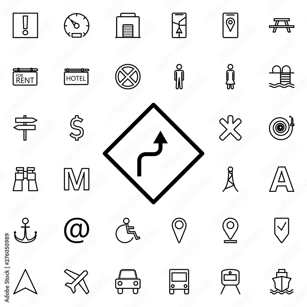 Poster railway icon. universal set of navigation for website design and development, app development