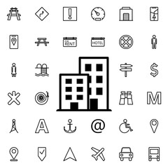 Building icon. Universal set of navigation for website design and development, app development