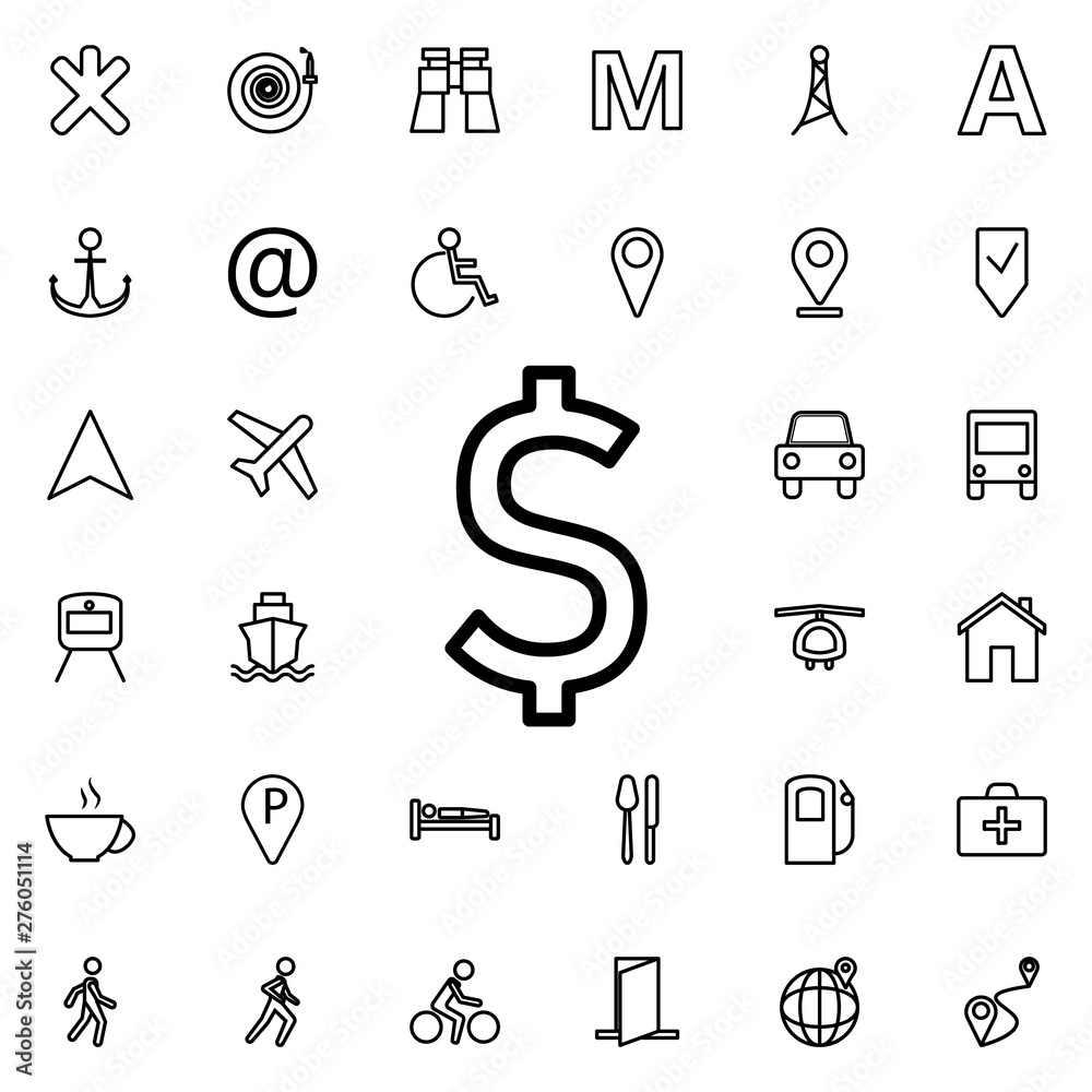Aufkleber directions of roads icon. universal set of navigation for website design and development, app develo