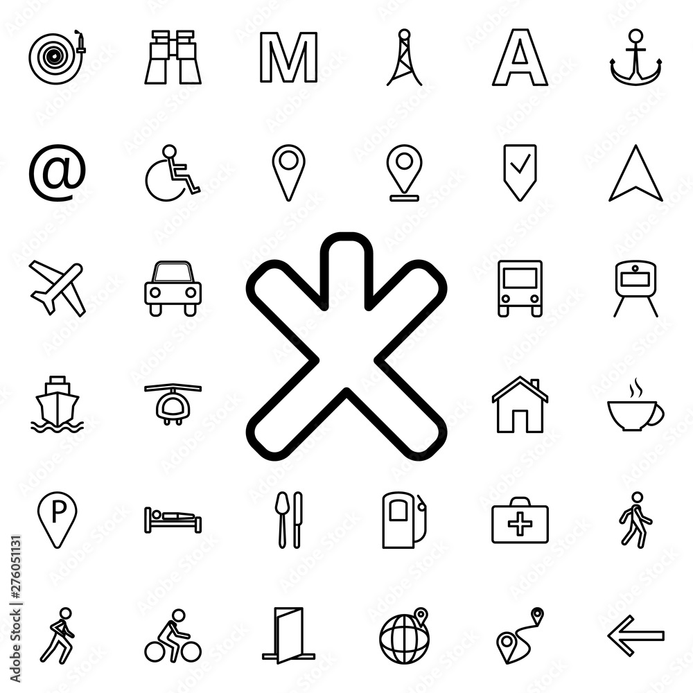 Poster road mark icon. universal set of navigation for website design and development, app development