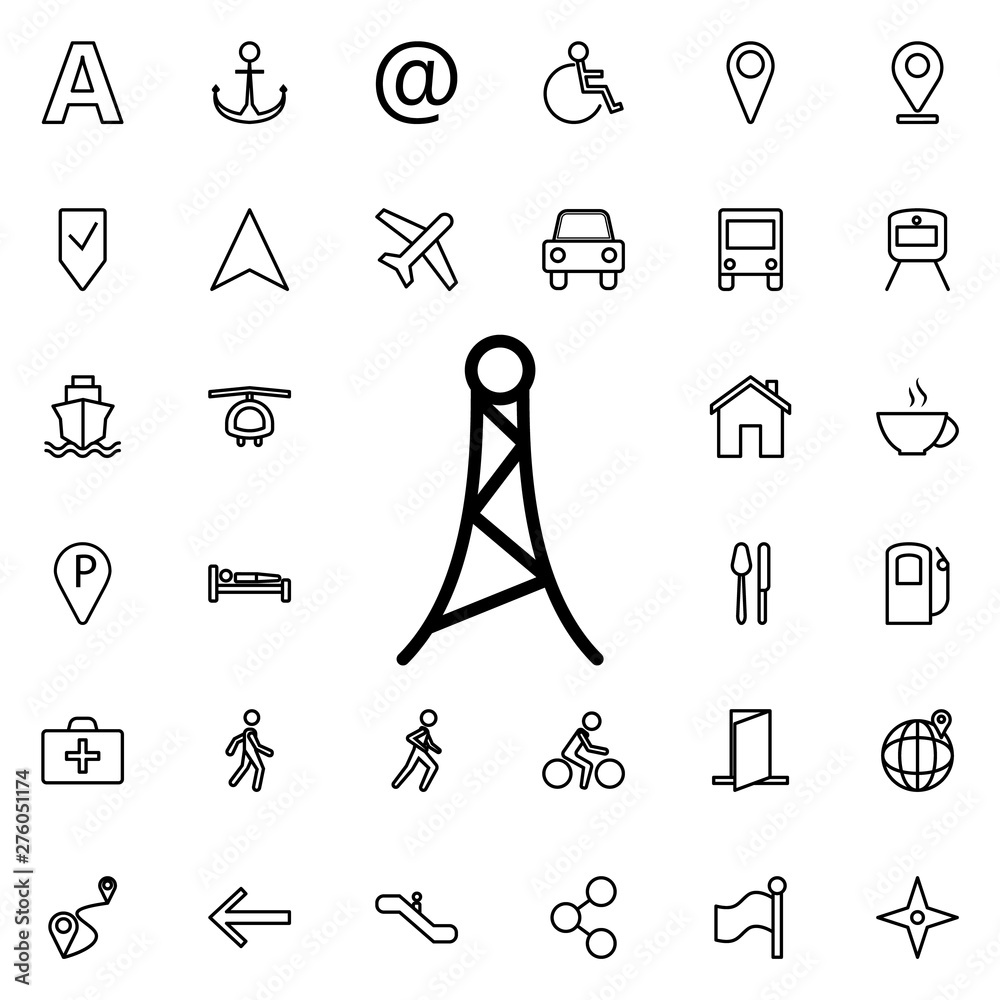 Poster radio antenna icon. universal set of navigation for website design and development, app development