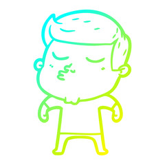 cold gradient line drawing cartoon model guy pouting