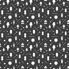 Obraz premium The geometric ice cream seamless pattern with lines.