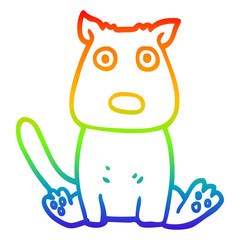 rainbow gradient line drawing cartoon calm dog