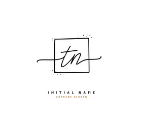 T N TN Beauty vector initial logo, handwriting logo of initial signature, wedding, fashion, jewerly, boutique, floral and botanical with creative template for any company or business.