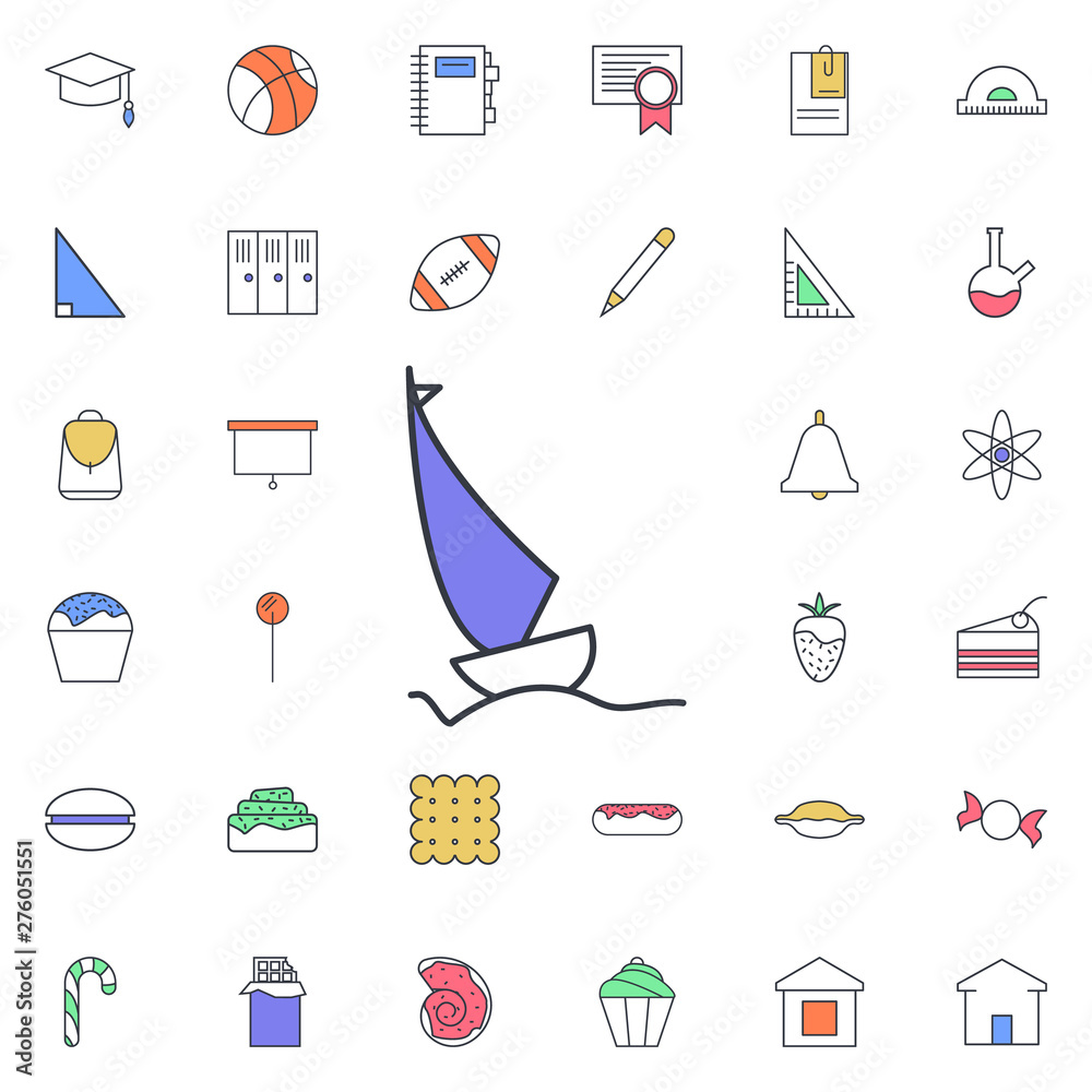 Poster sailboat icon. universal set of web for website design and development, app development