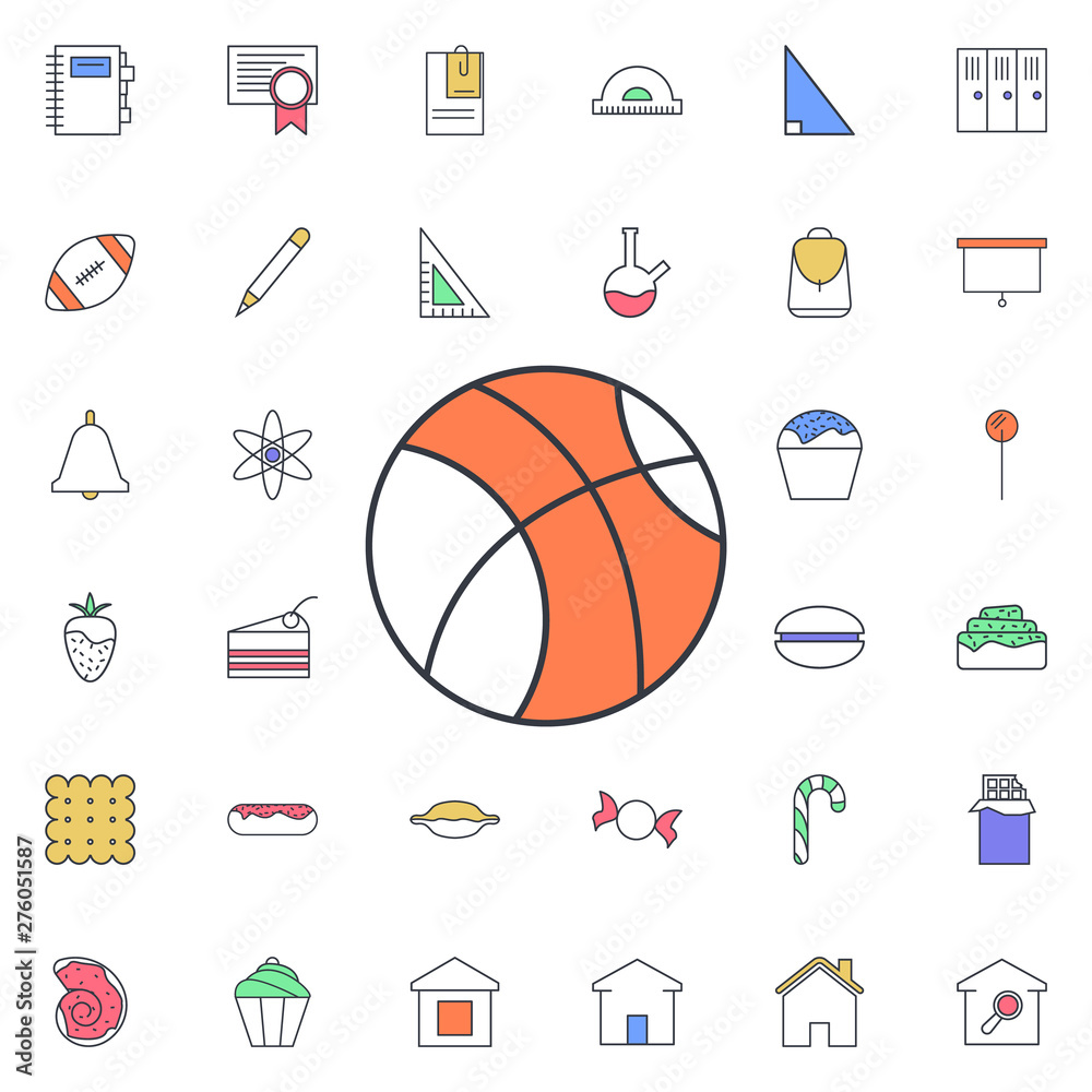 Aufkleber basketball icon. universal set of web for website design and development, app development
