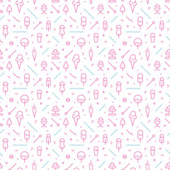 The geometric ice cream seamless pattern with lines.