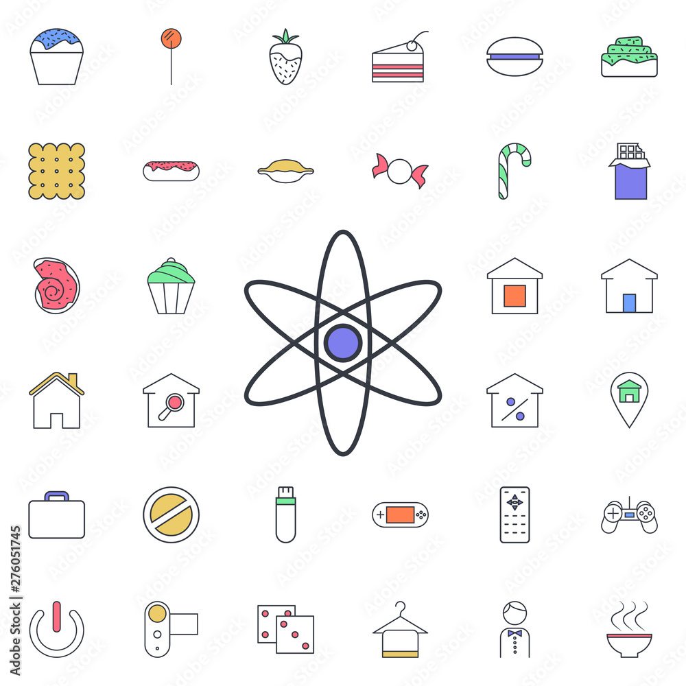Poster atoms icon. universal set of web for website design and development, app development