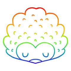 rainbow gradient line drawing cartoon hedgehog