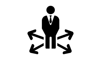 Decision making icon for strategy and problem-solving