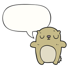 cartoon bear and speech bubble