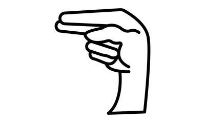 American Sign Language (ASL) Letter H icon