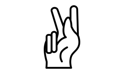 American Sign Language (ASL) Letter K icon