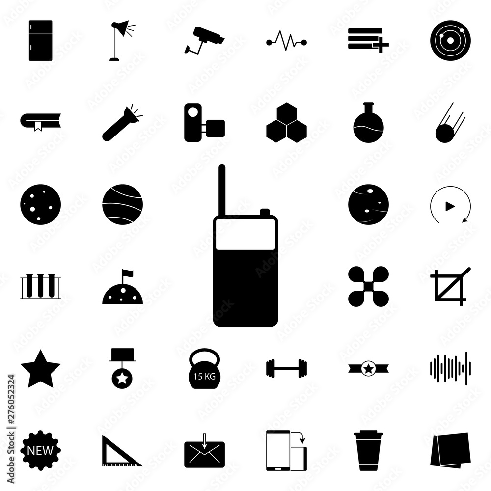 Aufkleber portable radio icon. Universal set of web for website design and development, app development