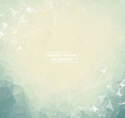 Abstract White vintage Geometric Polygonal background molecule and communication. Connected lines with dots. Concept of the science, chemistry, biology, medicine, technology.