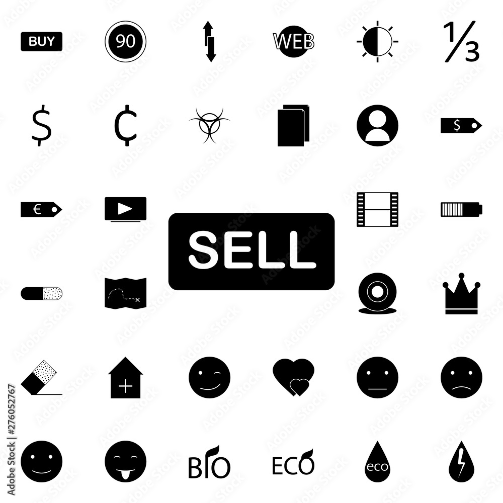 Poster button sell icon. universal set of web for website design and development, app development