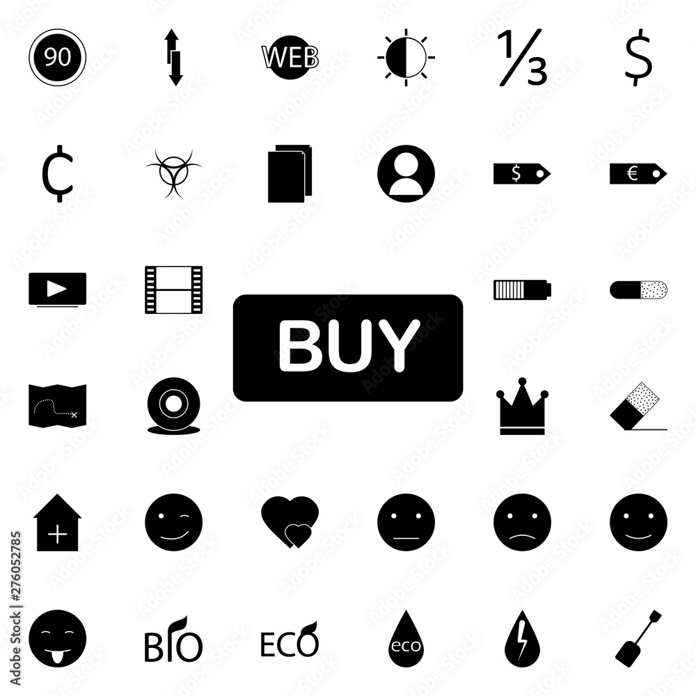 Aufkleber buy button icon. universal set of web for website design and development, app development