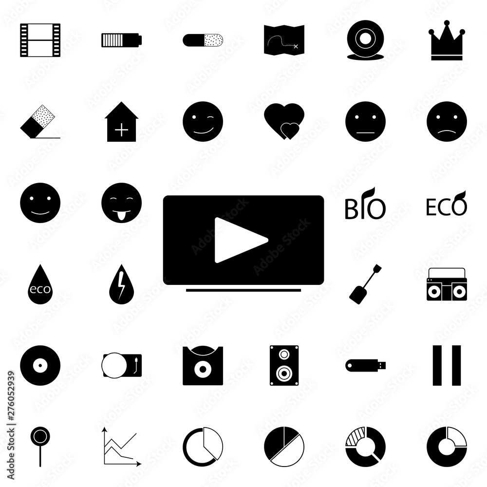 Poster music player icon. universal set of web for website design and development, app development