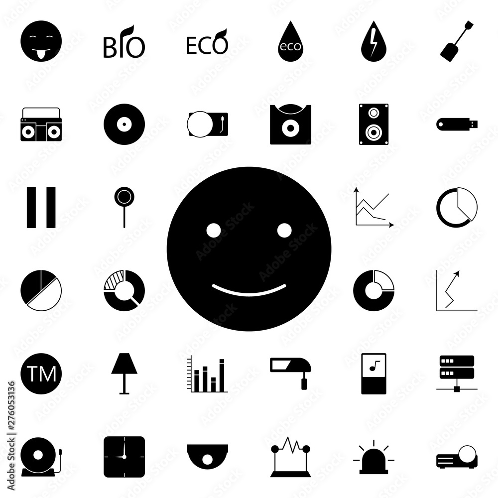 Poster joyful smiley icon. universal set of web for website design and development, app development