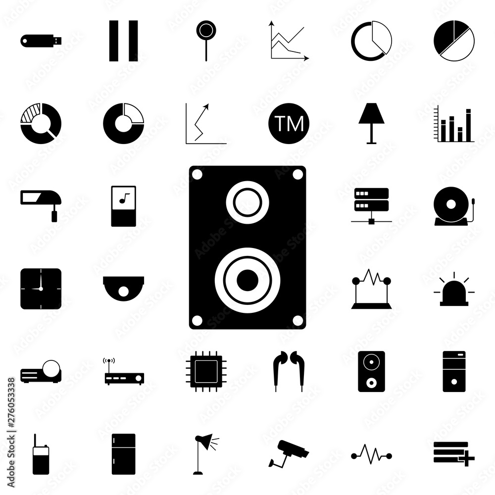 Poster acoustic system icon. universal set of web for website design and development, app development