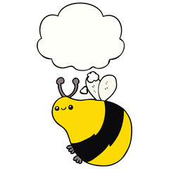 cartoon bee and thought bubble
