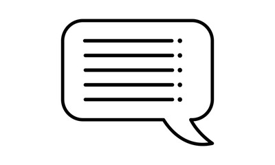 Chat bubble icon for communication with restrictions