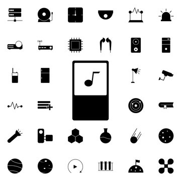 music player icon. Universal set of web for website design and development, app development