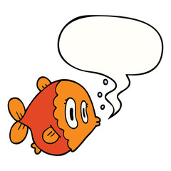cartoon fish and speech bubble
