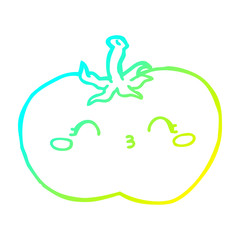 cold gradient line drawing cartoon tomato