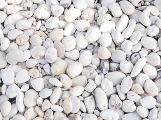 white stone background, closeup beauty pebble beach stone