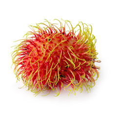 Naklejka premium Rambutan sweet fruit isolated over white background.