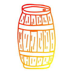 warm gradient line drawing cartoon barrel