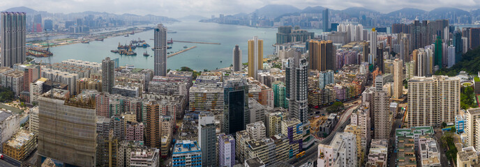 Aerial view of Hong Kong city