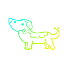 cold gradient line drawing cartoon dog