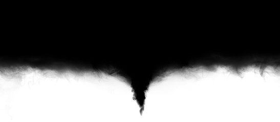 Black smoke and clouds  isolated on white background. Sign of thinking mind. Black cloudiness, mist or smog background.