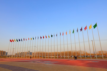Flagpole of the 2016 Tangshan World Horticultural Exposition gate, Tangshan City, Hebei, China