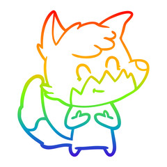 rainbow gradient line drawing cartoon friendly fox