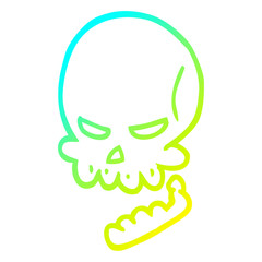 cold gradient line drawing cartoon halloween skull