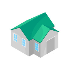 Gray model home. Vector illustration on white background.
