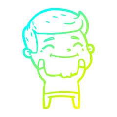 cold gradient line drawing happy cartoon man
