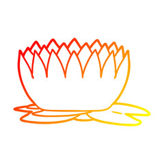 warm gradient line drawing cartoon waterlily