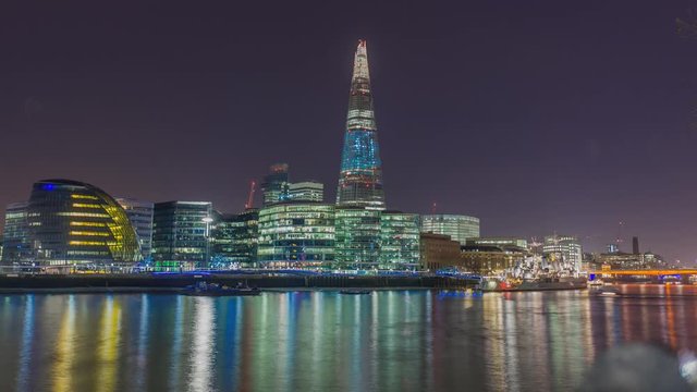A timelapse shot on the Temms in London with The Shard in the shot.