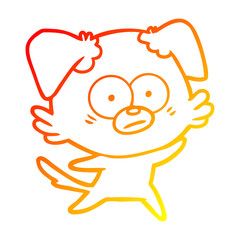 warm gradient line drawing nervous dog cartoon
