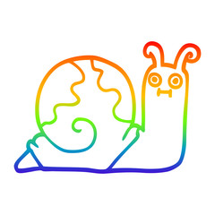 rainbow gradient line drawing cartoon snail