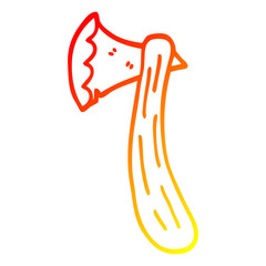 warm gradient line drawing cartoon axe