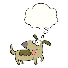cartoon happy dog and thought bubble