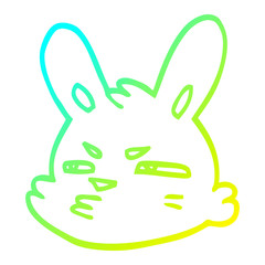 cold gradient line drawing cartoon moody rabbit